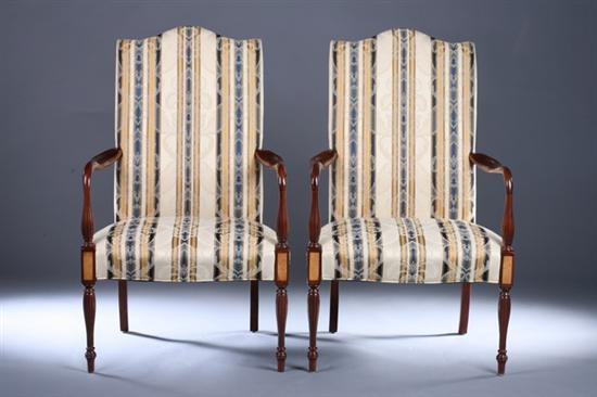 Appraisal: PAIR FEDERAL STYLE LOLLING CHAIRS th century Hickory Chair Co