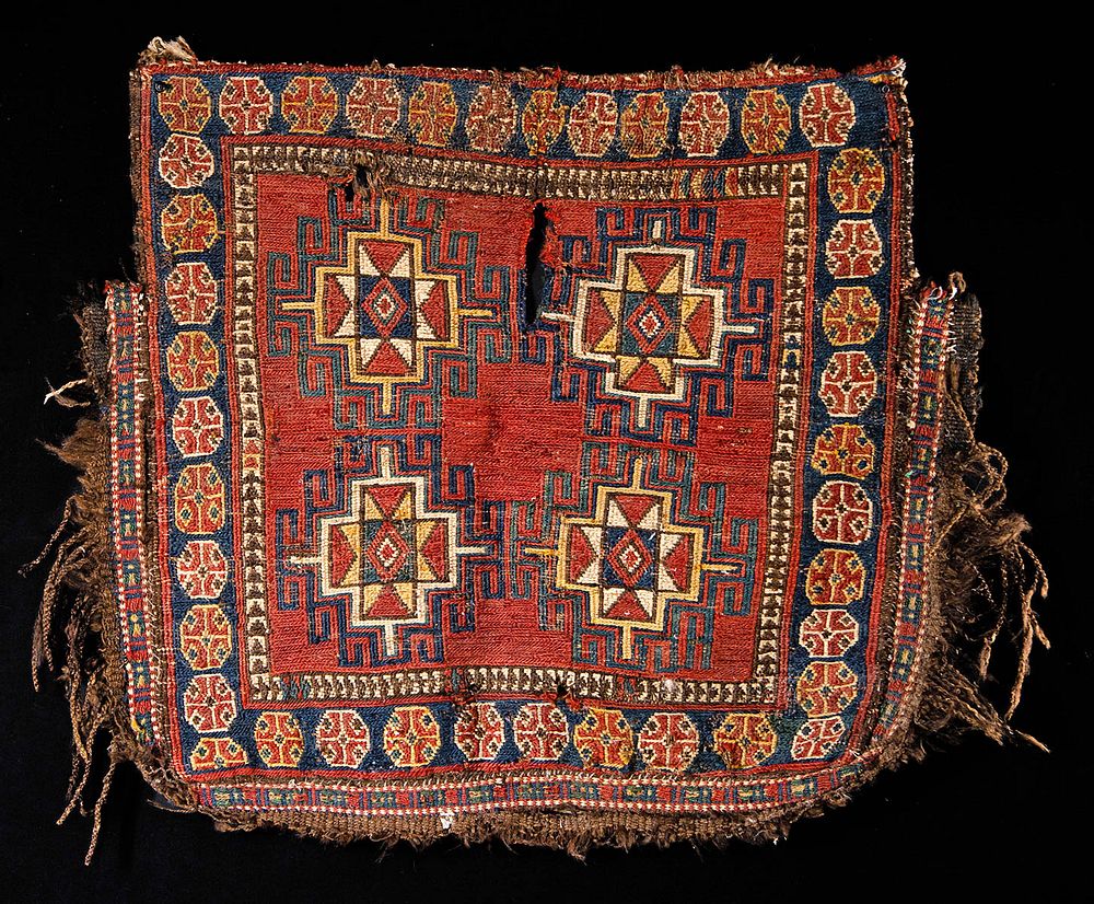 Appraisal: Beautiful th C Kirghiz Woven Wool Saddle Blanket Central Asia