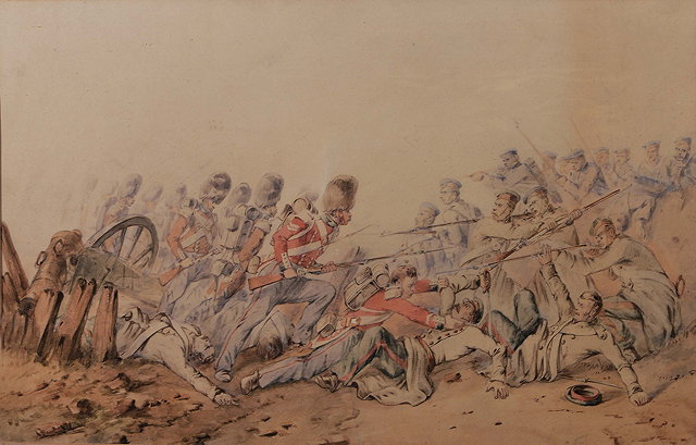 Appraisal: ORLANDO NORIE - The Scots Fusilier Guards in battle action