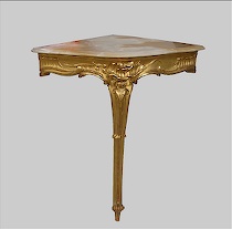 Appraisal: Gilt Corner Table French Circa th Century Gilt wood corner