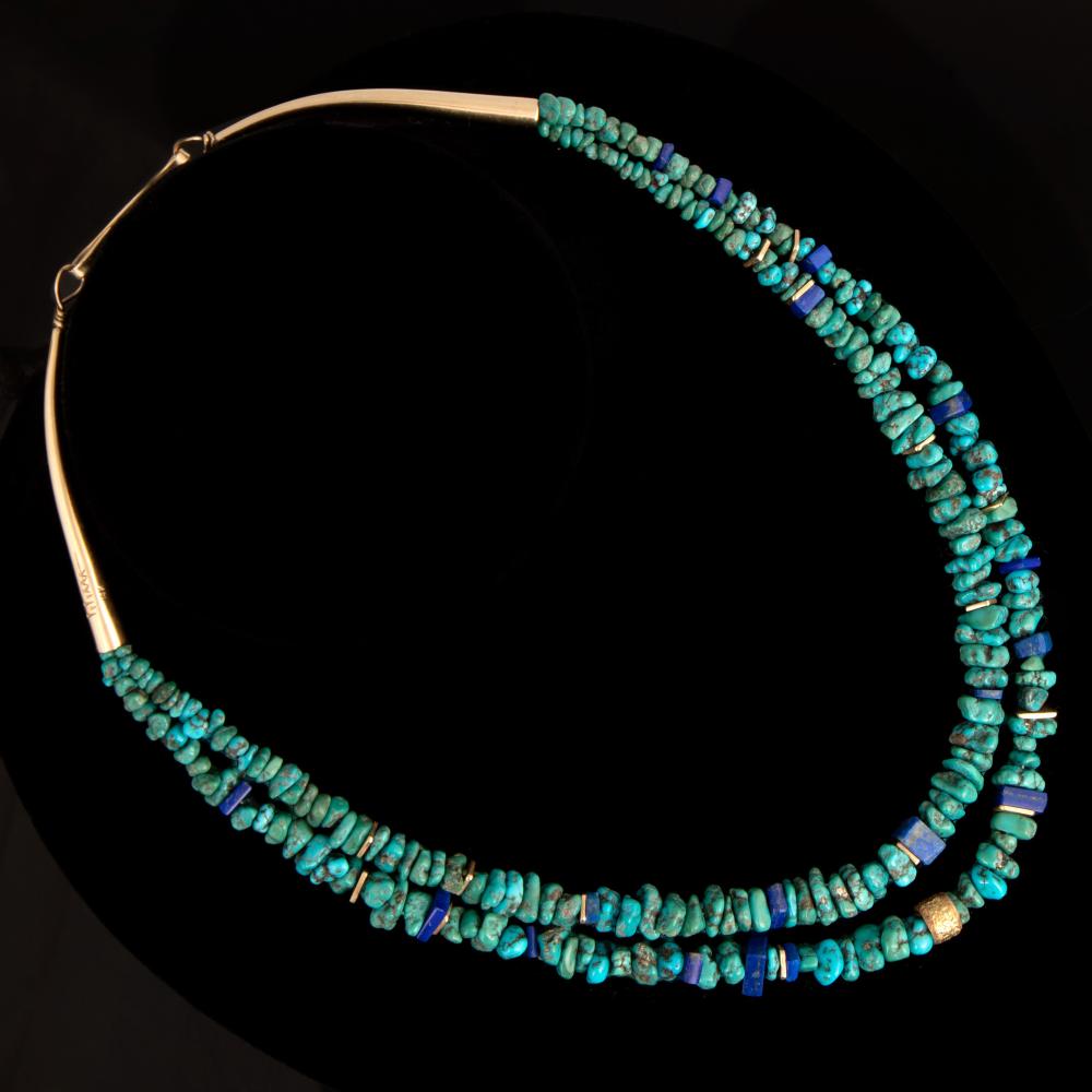 Appraisal: Charles Loloma Hopi - Two Strand Necklace with Jacla and