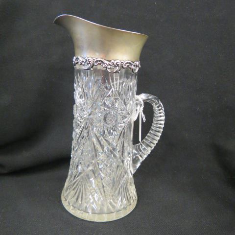 Appraisal: Sterling Silver Cut Glass Pitcher Gorham top brilliant period excellent