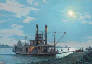 Appraisal: JOHN STOBART b Night Stop on the Levee JOHN STOBART