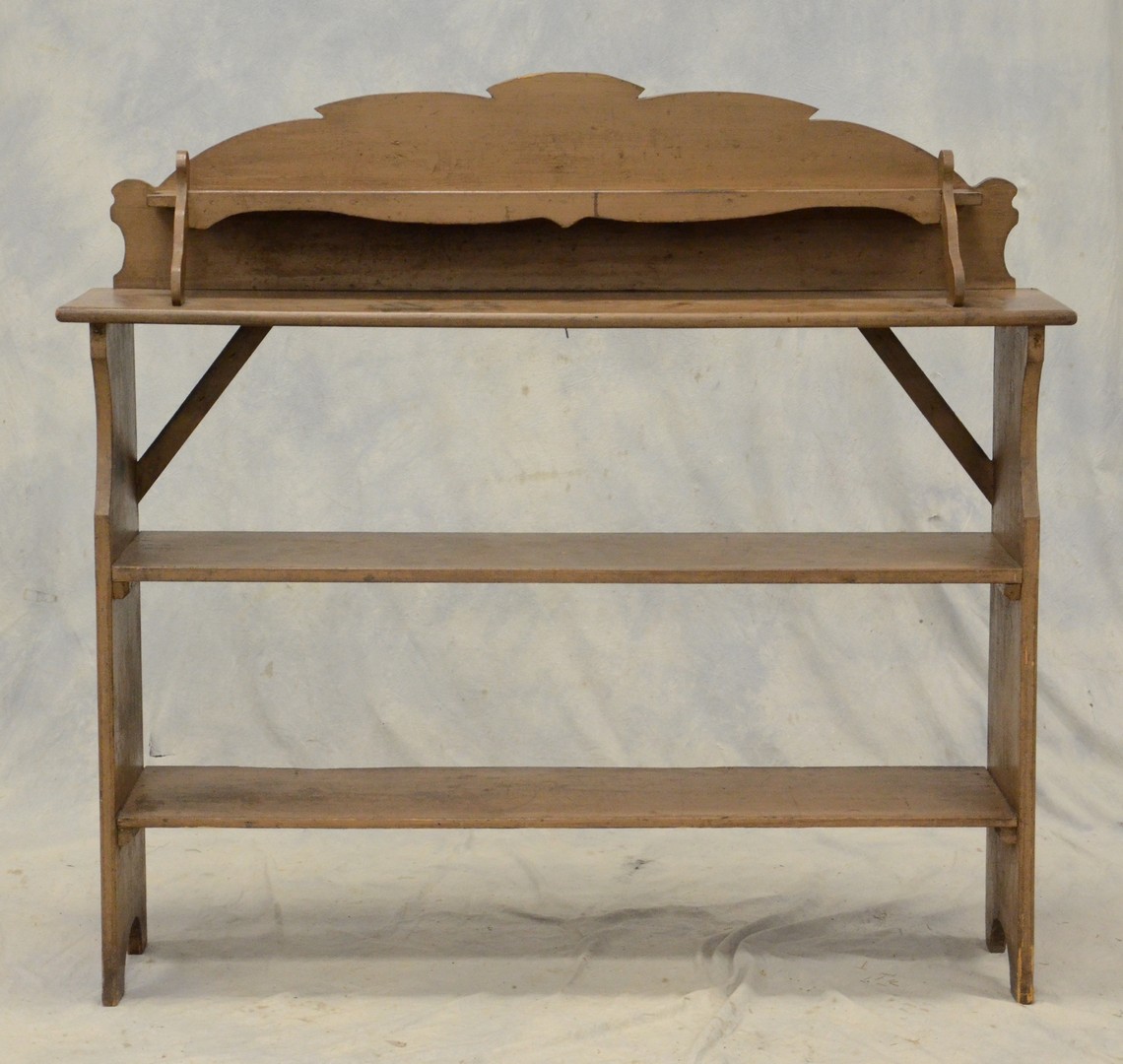 Appraisal: Rare bucket bench with open shelves and a unique top