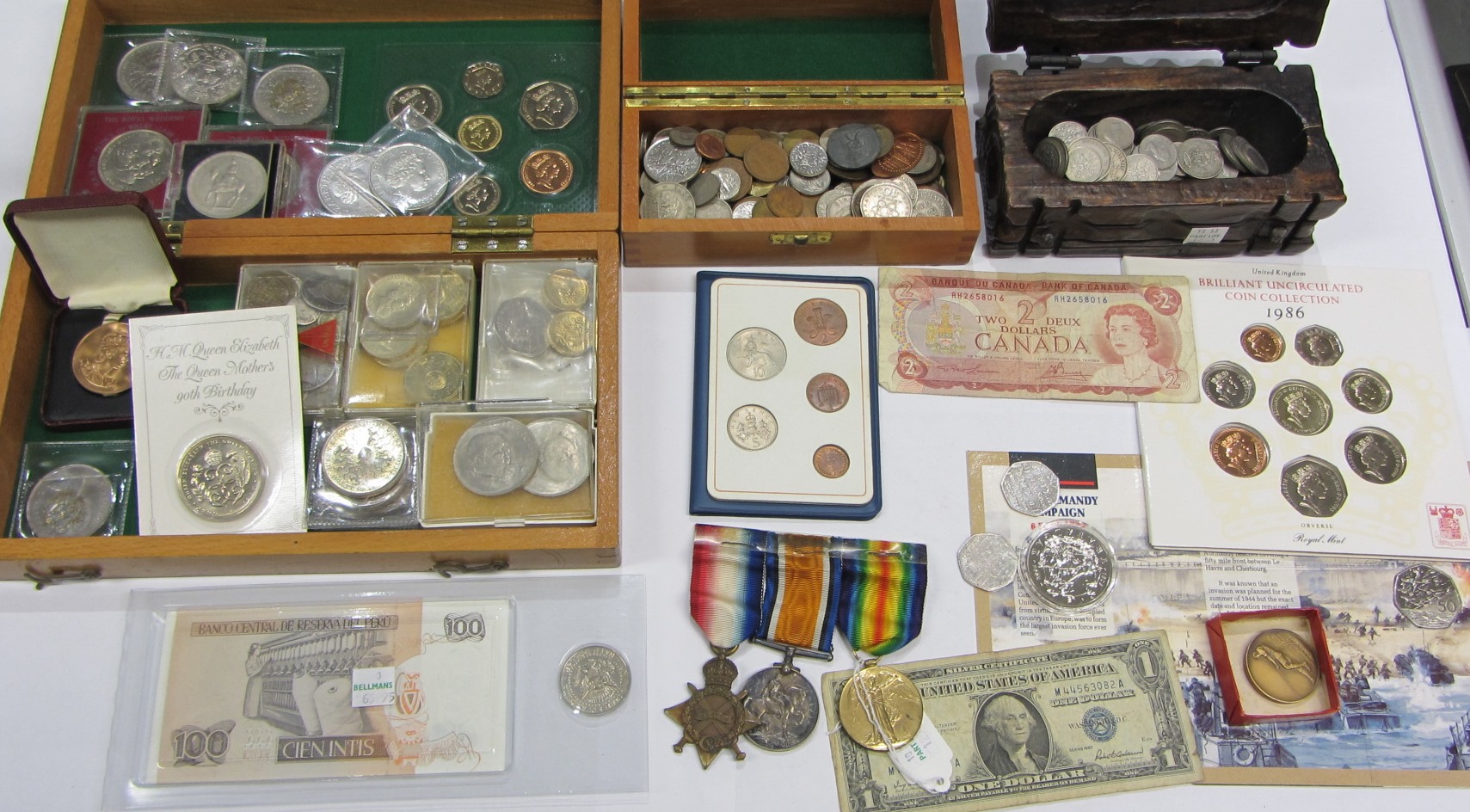 Appraisal: Three First World War medals comprising The - Star The