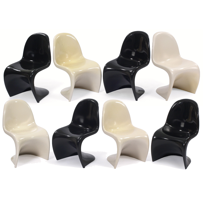 Appraisal: Verner Panton Panton chairs eight by Herman Miller s injection-molded