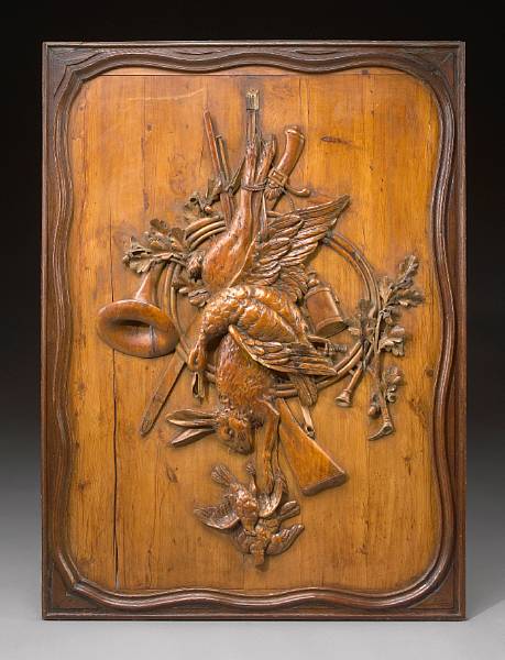 Appraisal: A Bavarian carved pine panel fourth quarter th century Decorated