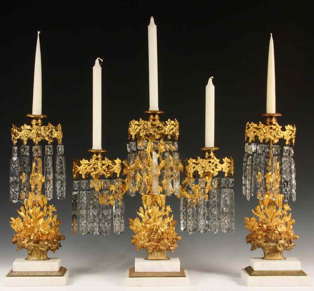 Appraisal: GIRANDOLES - Set of American Classical Period Girandoles the center