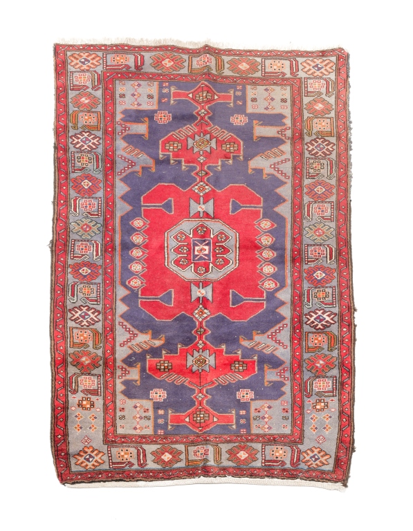 Appraisal: CAUCASIAN STYLE RUG Second half th century Grey ground and