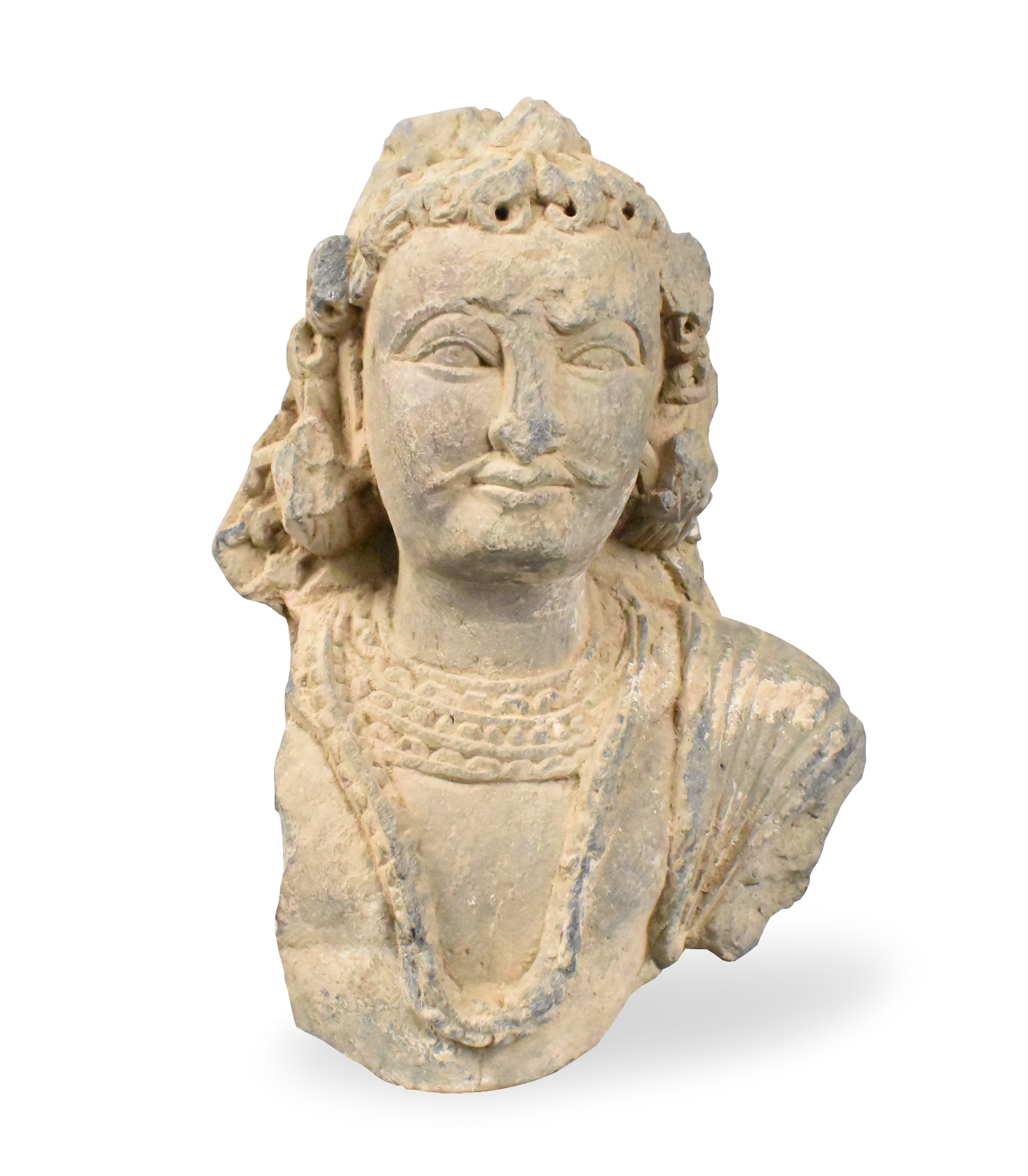 Appraisal: A Stucco head of Budhha Acient region of Gandhara Kushan