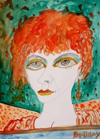 Appraisal: JOHN BELLANY b - Portrait of a lady with ginger