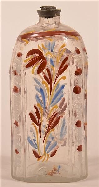 Appraisal: Steigel Type Brides Bottle - Enamel Decoration Steigel Type Blown