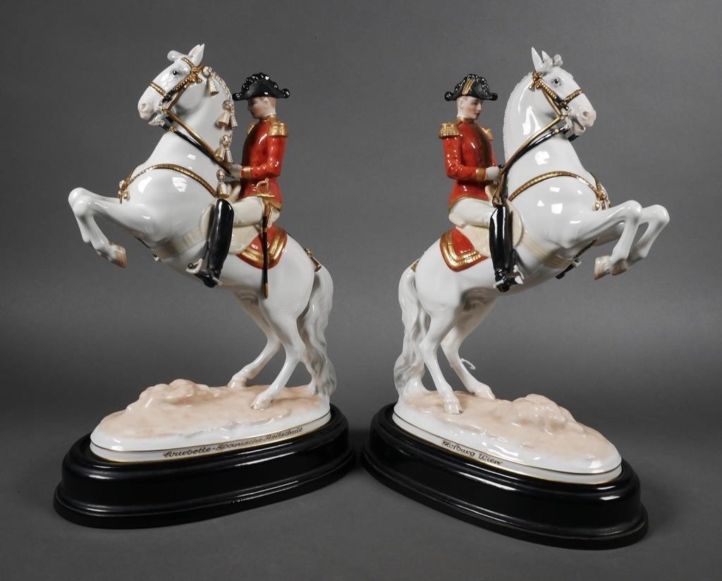 Appraisal: Pair of elegant porcelain figurines from the Augarten factory of