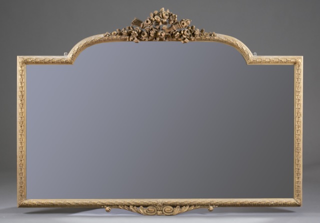 Appraisal: Ca Gilt and Gesso Mirror Rose wreath torch and arrows