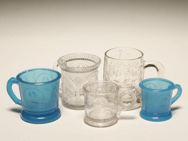 Appraisal: Blue and clear pressed glass Kosciusko revolutionary hero McKinley Garfield