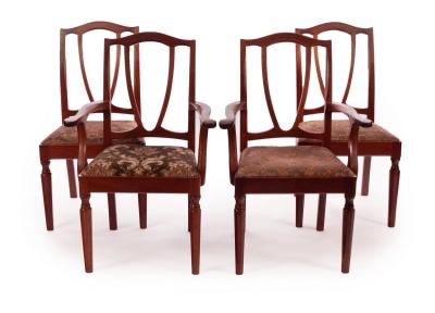 Appraisal: Peter Evans died two oak armchairs and two matching single