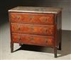 Appraisal: Louis XV-XVI Ormolu Mounted Parquetry Tulipwood and Kingwood Marble-Top Commode