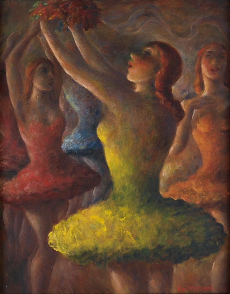 Appraisal: PAUL MELTSNER Ballet Dancers Oil on canvas s x mm