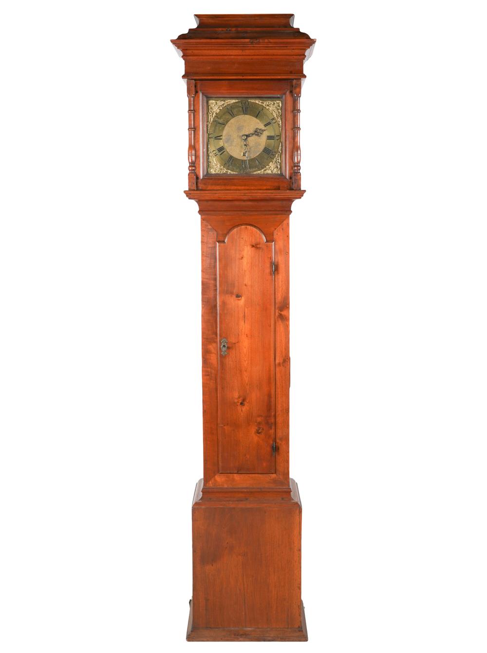 Appraisal: AMERICAN WALNUT TALL CASE CLOCKPennsylvania circa the brass dial signed