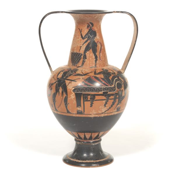 Appraisal: GREEK BLACK-FIGURED CERAMIC AMPHORA AFTER ANTIQUITY x x Classical ceramic