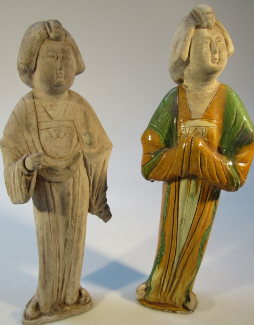 Appraisal: A Chinese Tang style pottery figure of a lady in