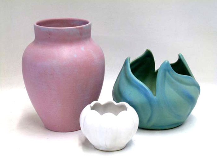 Appraisal: THREE PIECES OF AMERICAN POTTERY by Van Briggle and Rosemeade