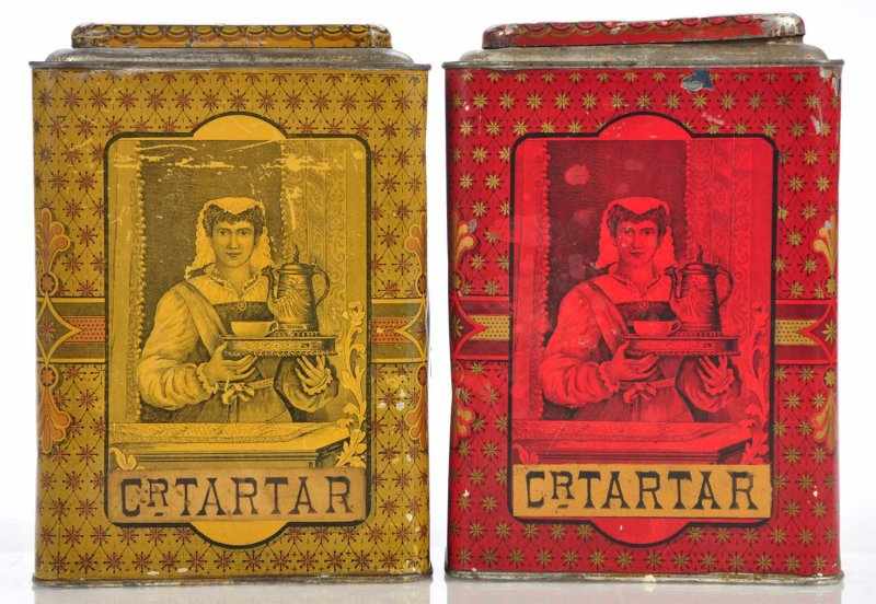 Appraisal: Lot of Cream of Tartar Store Tins Description Pre- Ginna