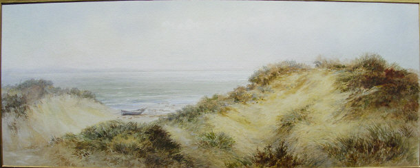 Appraisal: J Mardiuriul - - On The Beach Possall panoramic watercolour