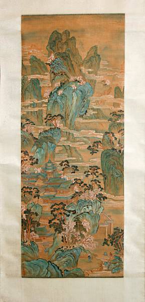 Appraisal: Paintings and Prints Green Mountains th th Century Hanging scroll