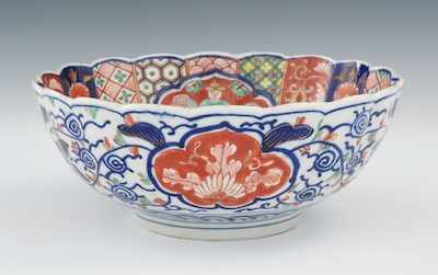 Appraisal: A Japanese Meiji Lobed Scalloped Bowl The bowl has a