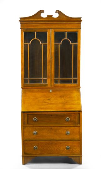 Appraisal: George III-Style Mahogany Secretary Bookcase early th century the broken