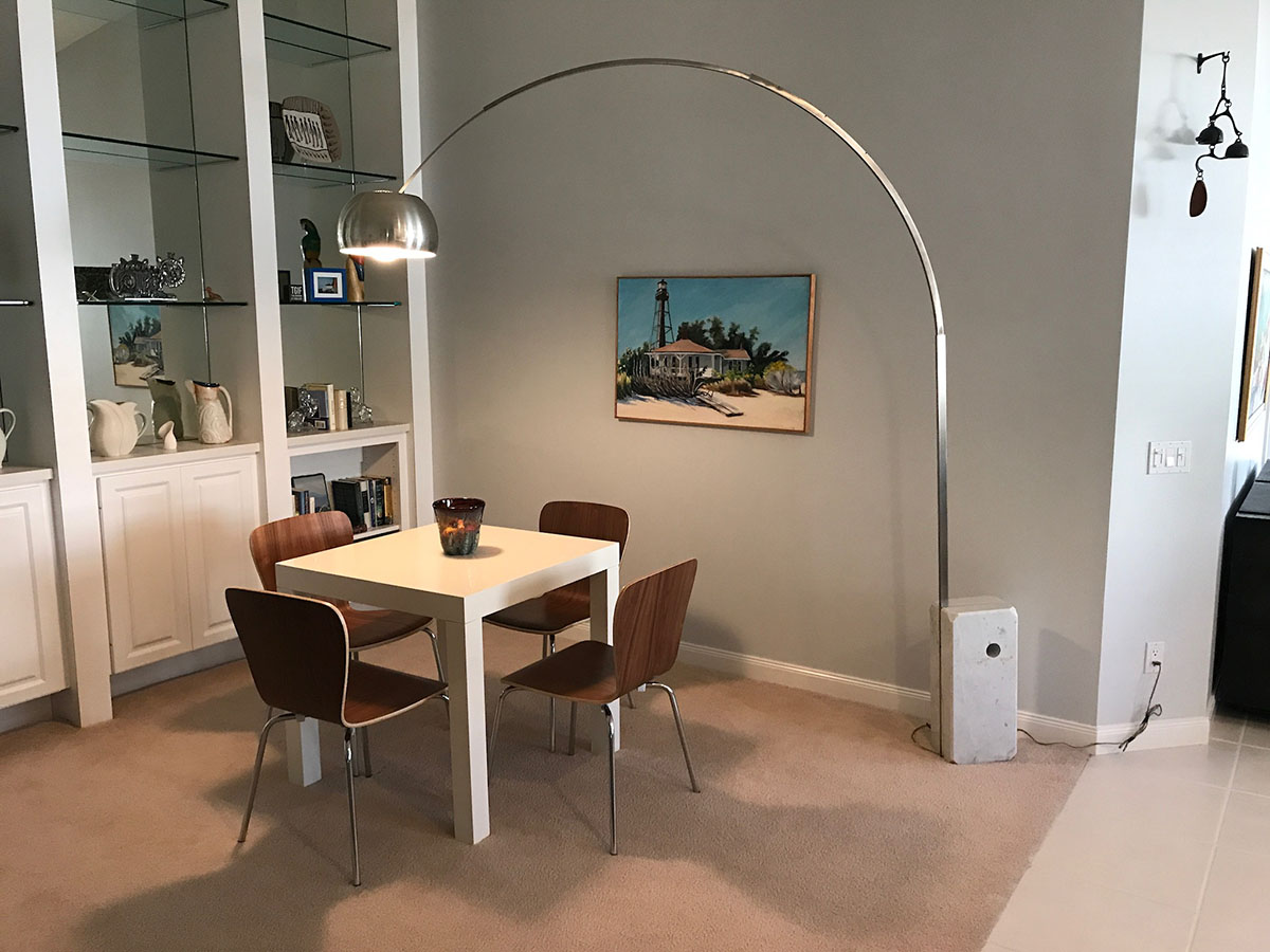 Appraisal: ACHILLE PIER CASTIGLIONI ARCO FLOOR LAMP Heavy variegated white Carrera