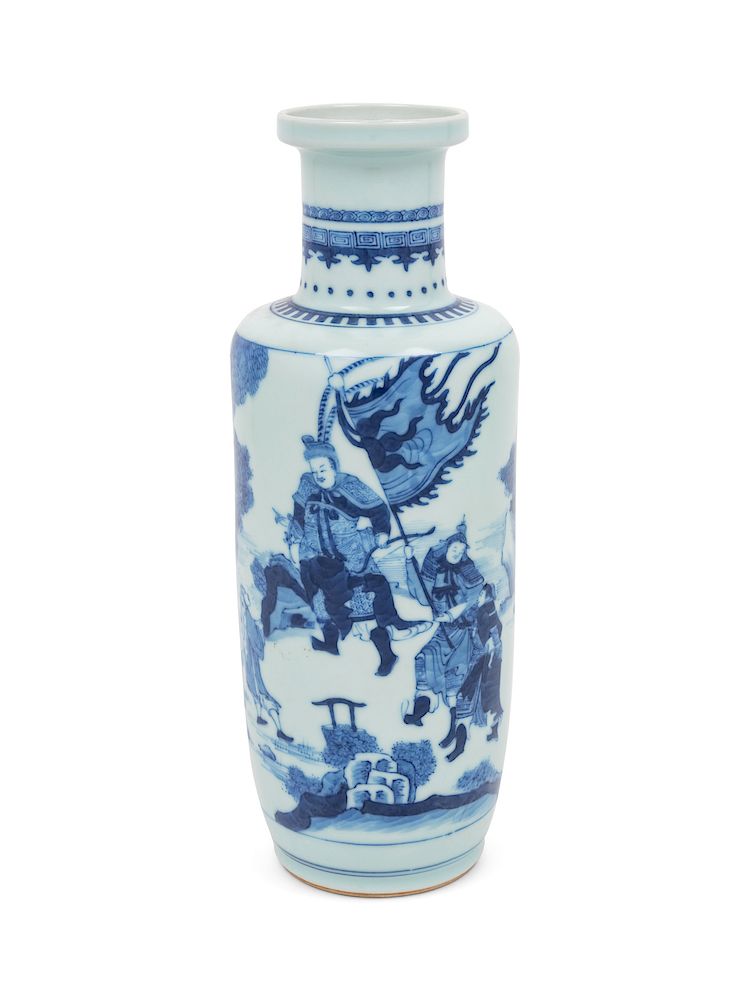 Appraisal: A Chinese Blue and White Porcelain Rouleau Vase Height in