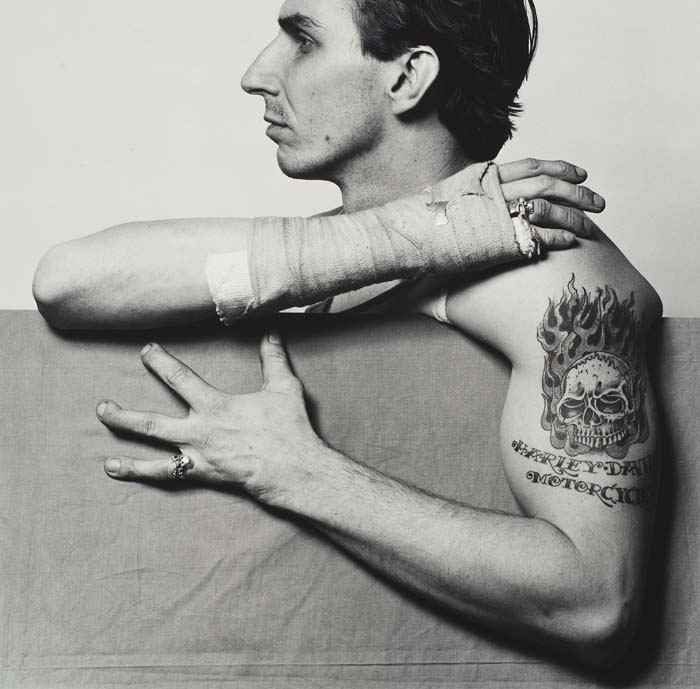 Appraisal: MAPPLETHORPE ROBERT - Larry man with tattoo and fingers Silver