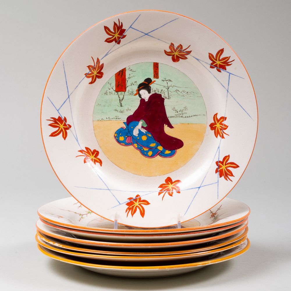 Appraisal: Group of Seven Wedgwood Transfer Printed and Enriched 'Japonism' Plates