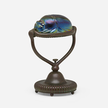 Appraisal: Tiffany Studios SCARAB DESK LAMP USA c patinated bronze Favrile