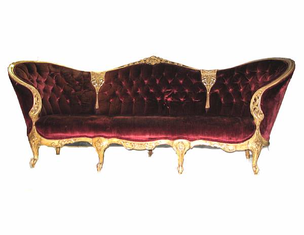 Appraisal: A Louis XV style upholstered sofa height in width ft