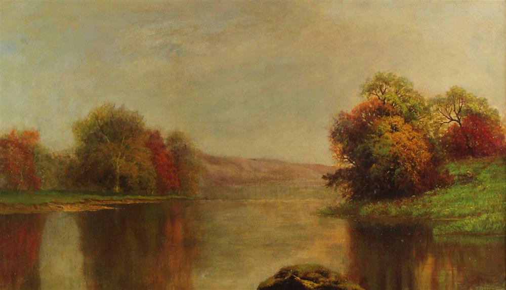 Appraisal: WILLIAM MASON BROWN AMERICAN - RIVER LANDSCAPE Oil on canvas