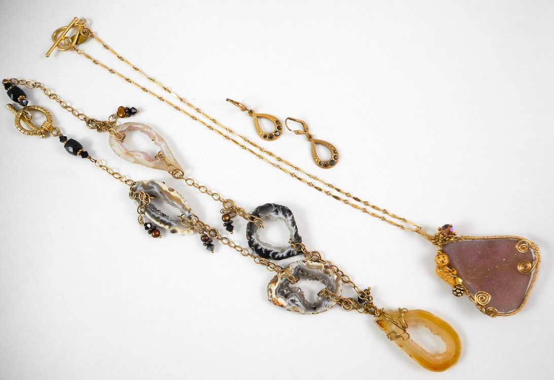 Appraisal: FOUR ARTICLES OF JEWELRY including a inch pendant necklace with