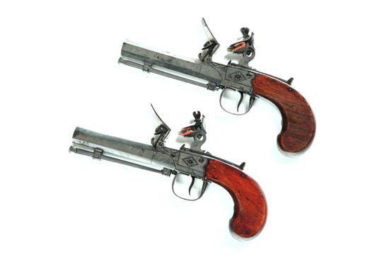 Appraisal: PAIR OF ENGRAVED FLINTLOCK PISTOLS European th century Bright steel