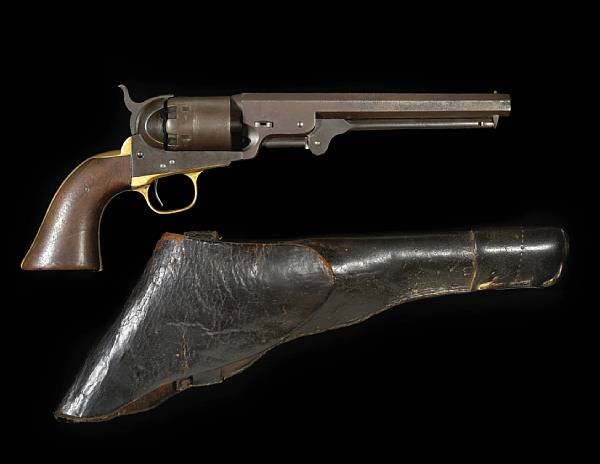 Appraisal: A Colt Model Navy percussion revolver with Confederate holster Serial