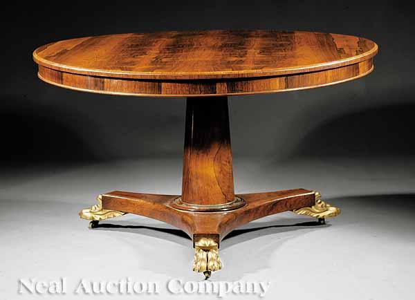 Appraisal: A William IV Rosewood Center Table c circular top narrow