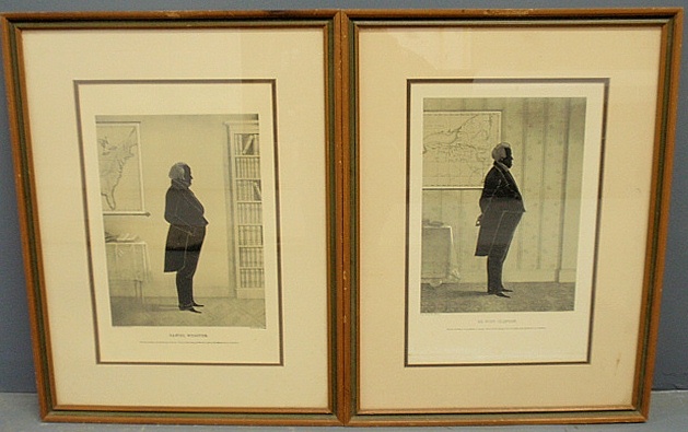 Appraisal: - Two framed and matted lithograph silhouettes of DeWitt Clinton