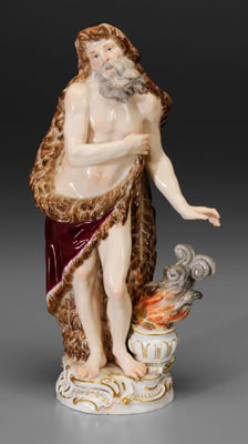 Appraisal: Meissen porcelain figure bearded man in purple robe possibly Prometheus