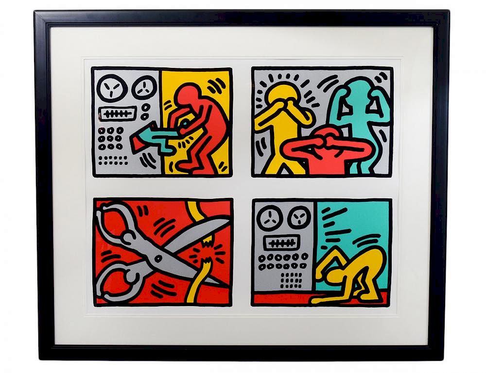 Appraisal: KEITH HARING American - Pop Shop Quad III Numbered Verso