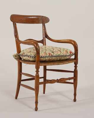 Appraisal: A Vintage Child's Chair with Woven Rush Seat Regency style