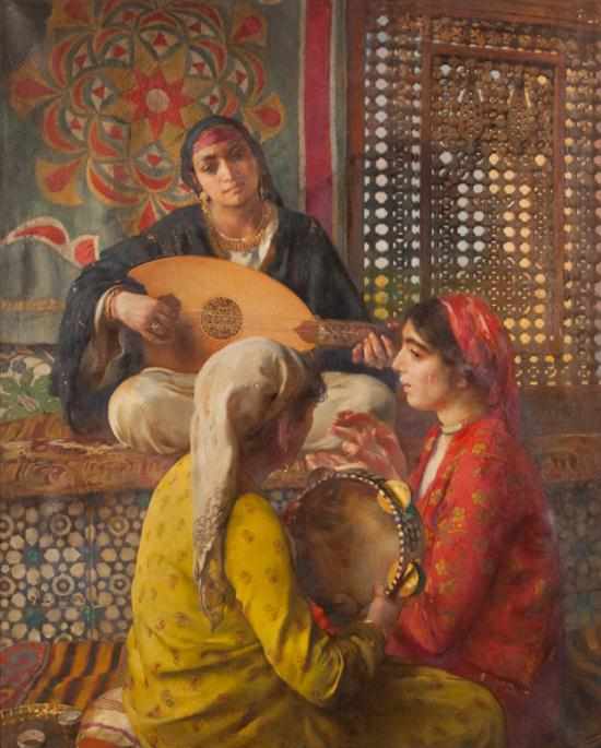 Appraisal: Paul Alexandre Alfred Leroy French - ''Les Musiciennes'' oil on