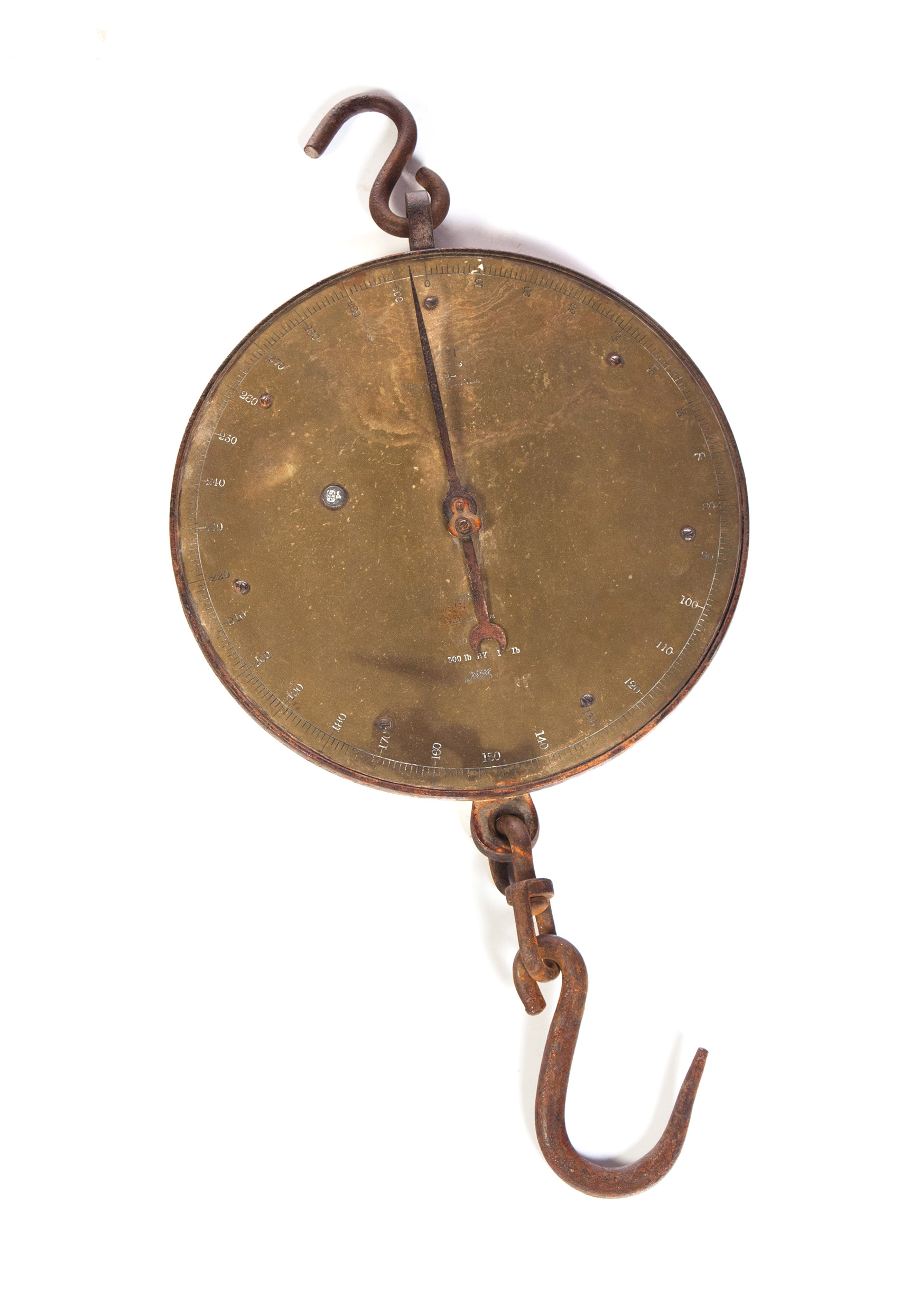 Appraisal: LARGE HANGING BRASS AND IRON SCALE MANUFACTURED BY SALTER'S TRADE