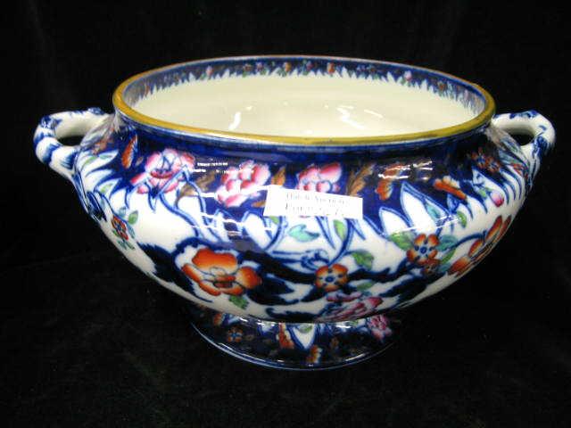 Appraisal: Early English Flow Blue Pottery Jardiniere rich floral Van Dyke