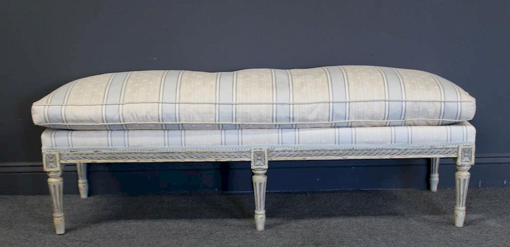 Appraisal: Quality Louis XV Style Window Bench with Down Filled Cushion